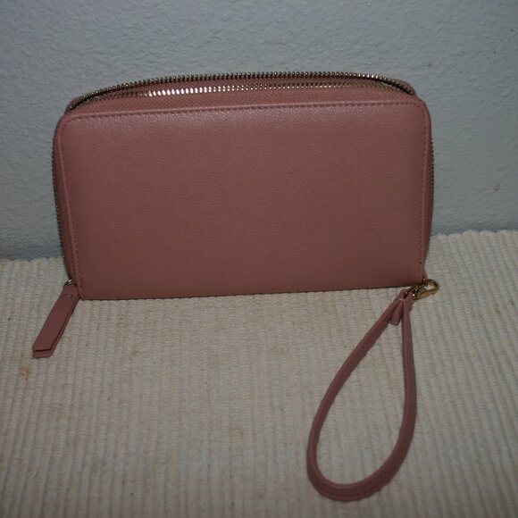Jessica Simpson Rose Pink Mauve Faux-Leather Wristlet Wallet B-135 - Picture 7 of 7